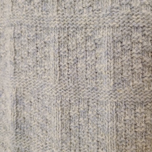 Jillian Jones Mint Green Lambswool Zip Up Square Knit Sweater Medium - Picture 7 of 10